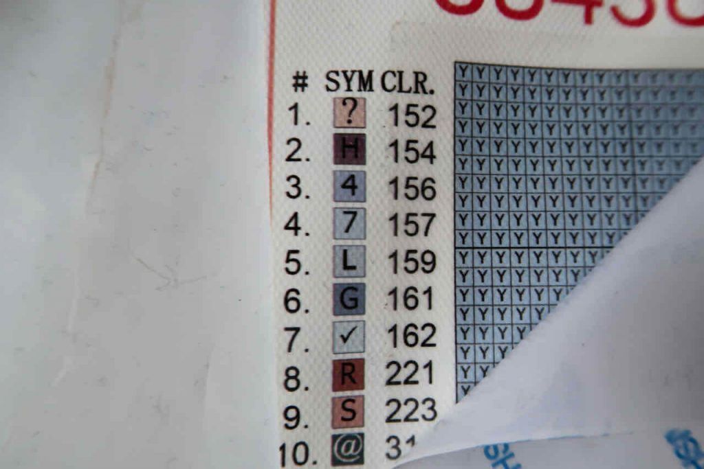 The codes have numbers that correspond to the diamond bags